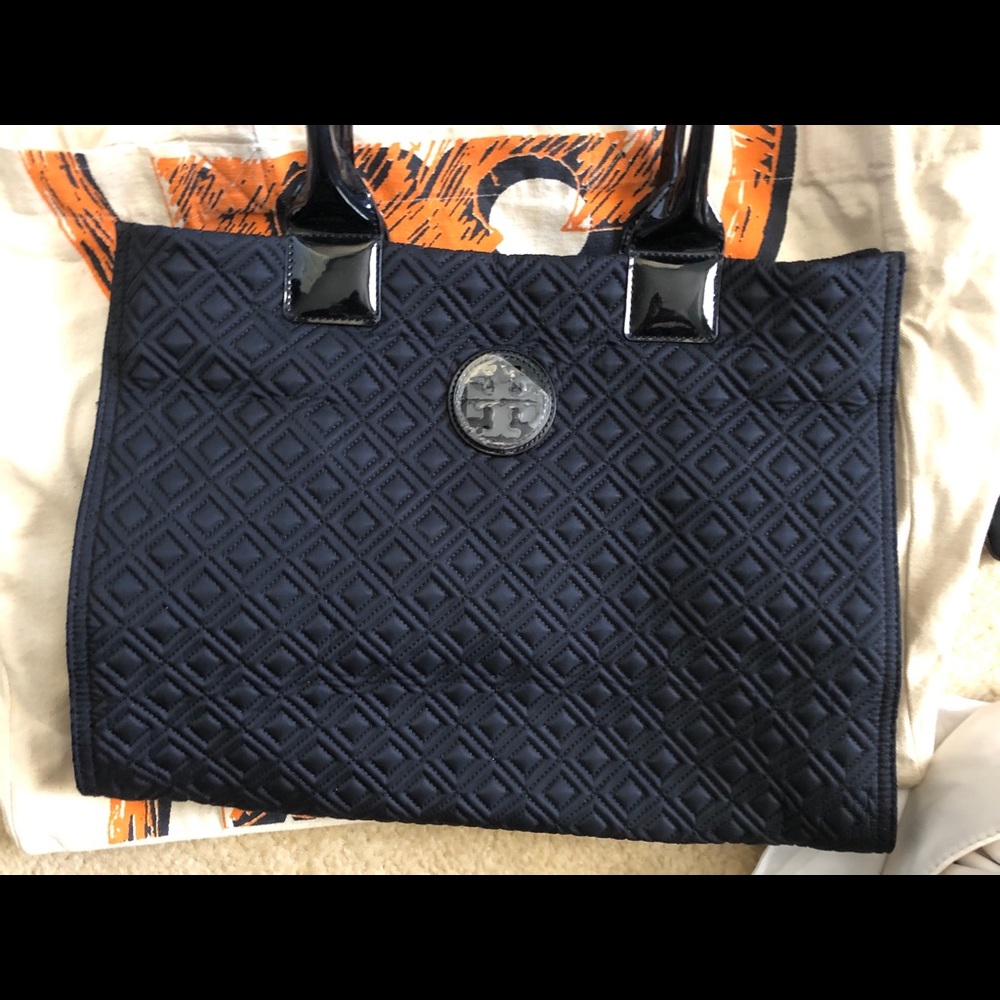 Brand New Tory Burch Black Quilted Tote